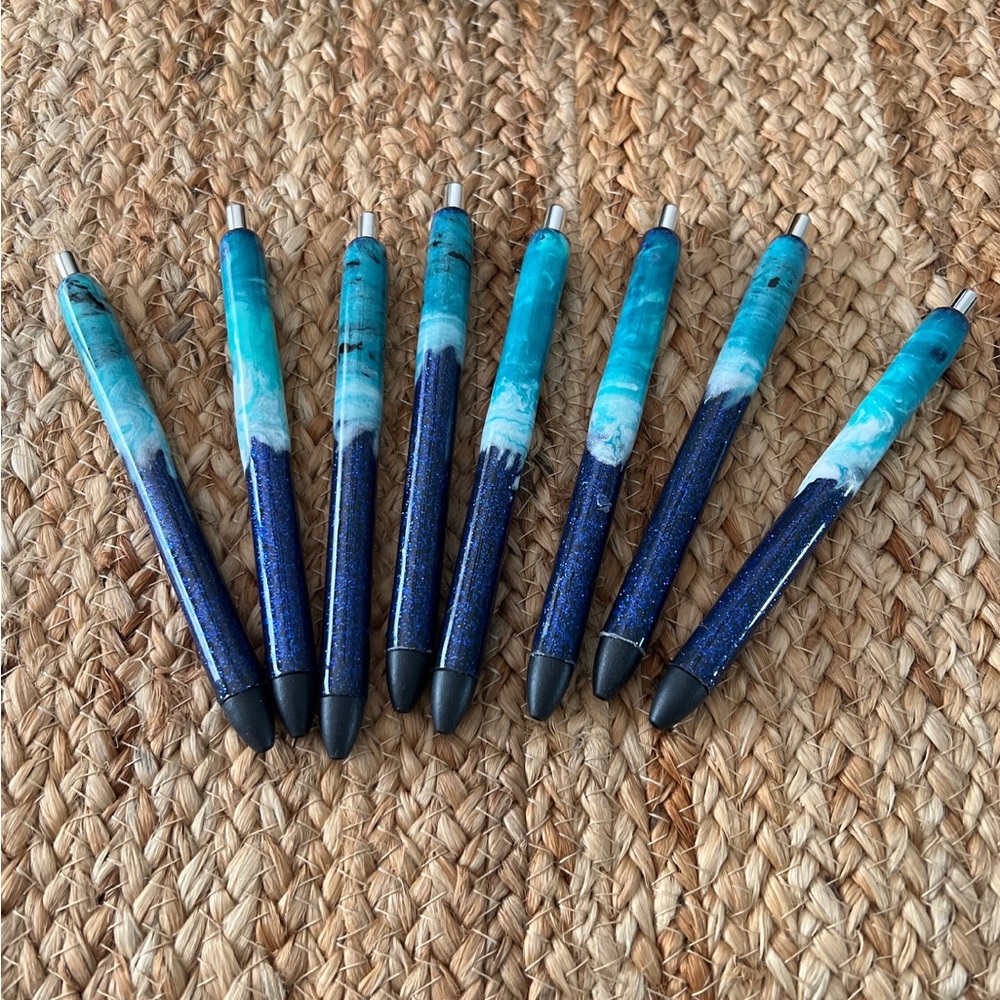 Blue and Black Ballpoint Pens